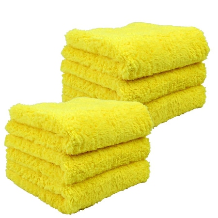 Proje Premium Car Care Plush Yellow Microfiber Towel 6-Pack - 400GSM Detailing Towel YELLPRO